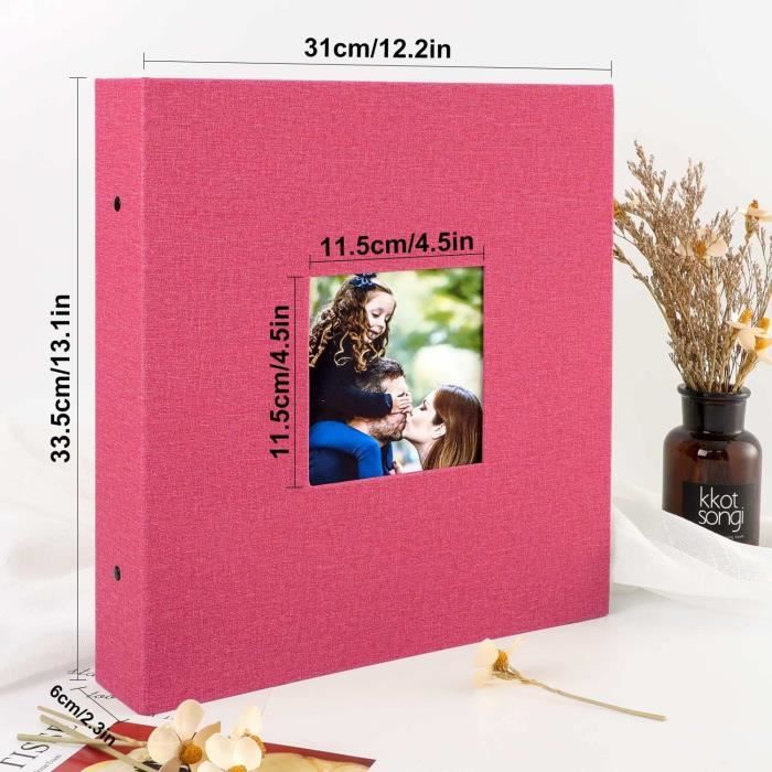 Album Photo 10X15 1000 Pochette, Grand Geant Format Lin Tissu Album Pour  Horizontal Vertical Photos (Rouge)[q6]