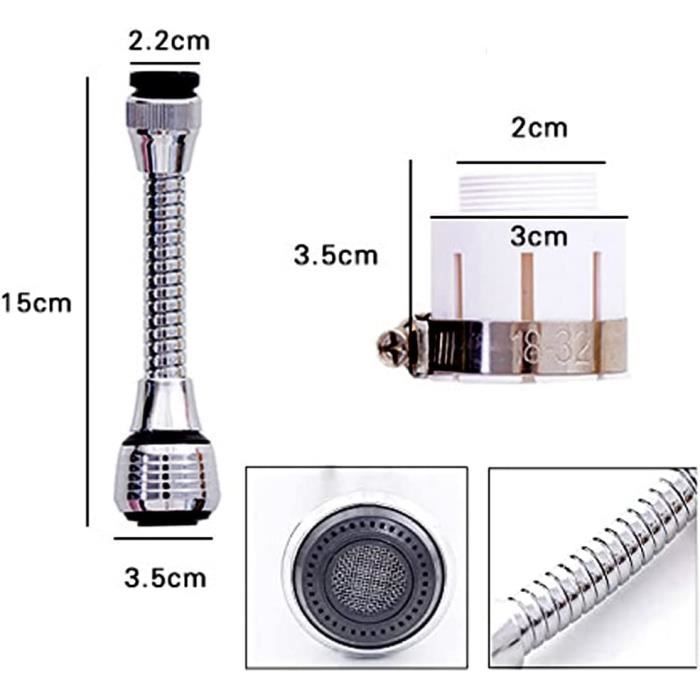 Kit De 2 Aérateurs Cachés Pour Robinet – Filetage 16x1, Avec Filtre Et Mousseur