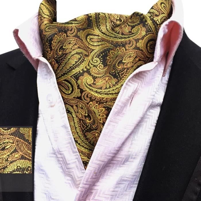 Ascot De Soie Vert Foncé Foulard De Cou pour Homme Cashe Avec Produit