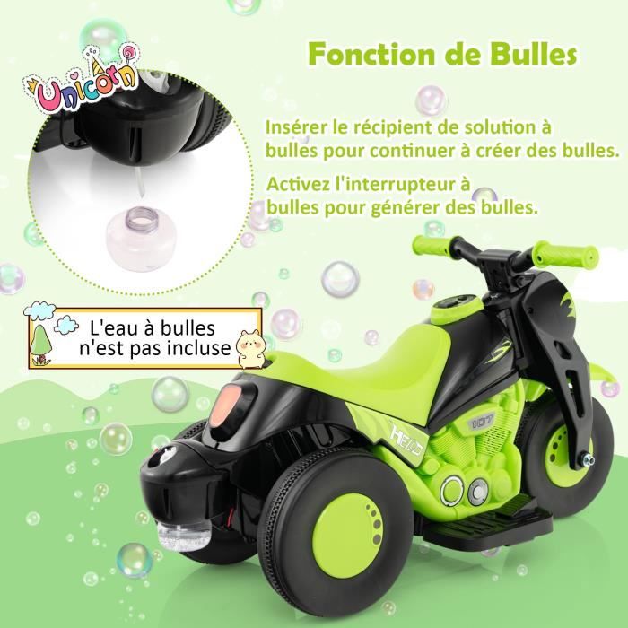 Moto Électrique pour Enfant DREAMADE - Voiture à Bulles avec Musique