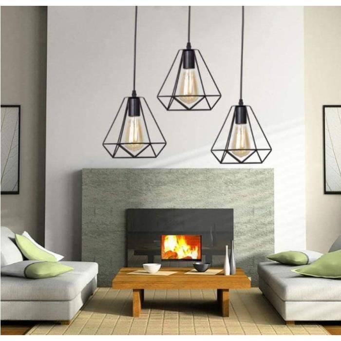 HUOLE-Lot de trois lustres gigognes géométriques, Lustre suspendu ...