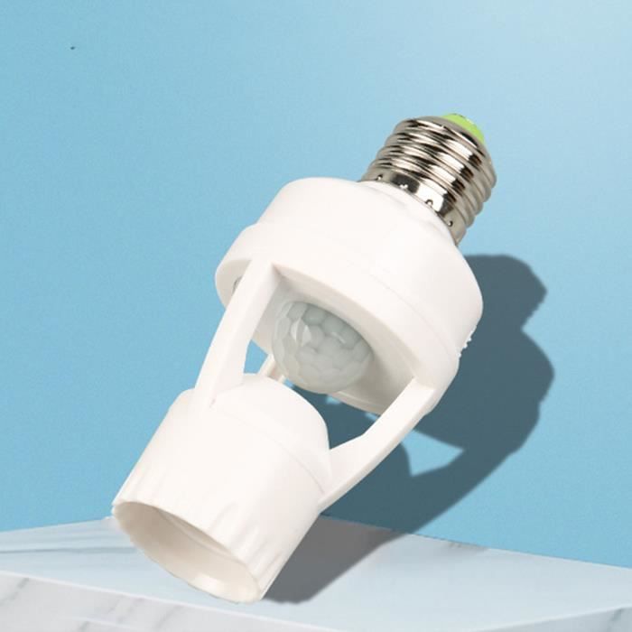 2 Adaptateurs E27 Avec Détecteur De Mouvement - Capteur PIR 100-240V Pour Ampoules LED | Automatique