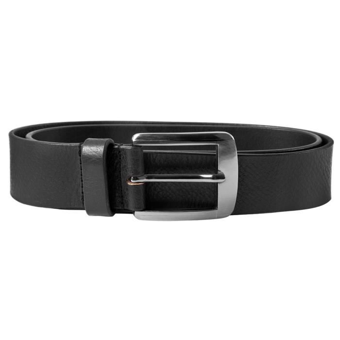 Ceinture cuir veritable noir unisexe 140 cm luxe simple gris Largeur 3.8 cm 140 cm Cdiscount Pret a Porter