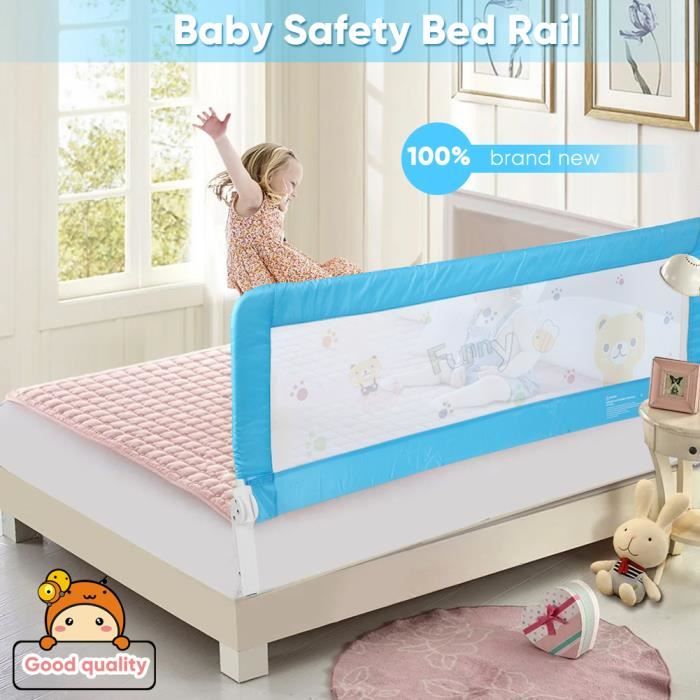 Barrière de Lit Enfants Bébés Protection Bord de Lit pour Sécurité des  Enfants Bébés Portable Bedrail Safetyguard (Gris, 190CM)