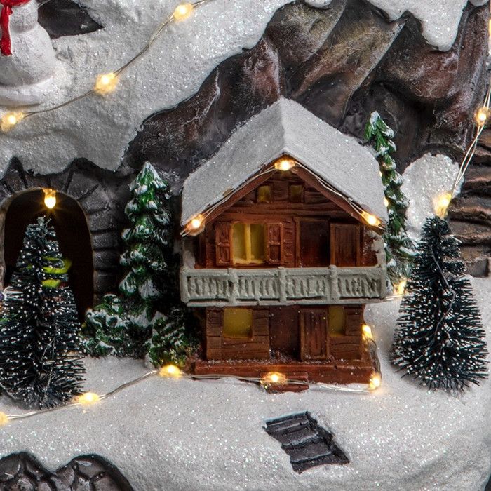 Village De Noël Animé Lumineux Et Musical Ville - Blanc - Décoration de fête