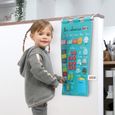 LUDI - Calendrier bleu pour enfant dès 3 ans. Panneau en tissu brodé 53 x 38 cm et accroche murale - 45 étiquettes amovibles-2
