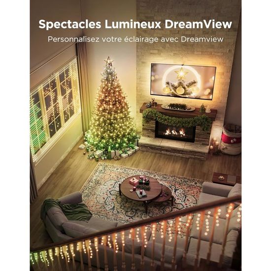 Guirlande Lumineuse Extérieure Govee RGBIC 20 Mètres - 200 LEDs, étanche IP65, 99+ Modes, Compatible Alexa, Pour Noël, Halloween, Jardin