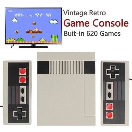 Retoo Console Rétro Portable - 620 Jeux Classiques Intégrés - 2 Manettes - Plug & Play - Cadeau Idéal Pour Enfants Et Adultes