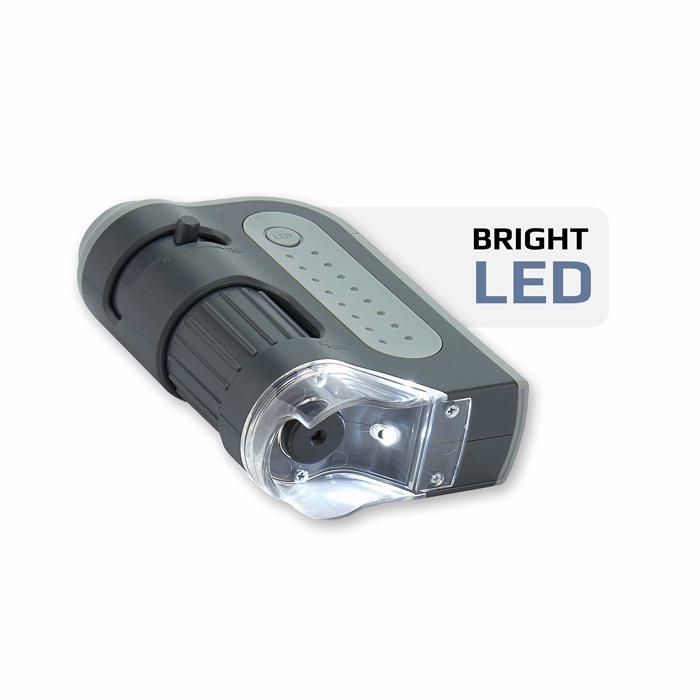 Microscope De Poche Carson MicroBrite Pro LED 60-120x + Clip Smartphone – Digiscopie, Jouet STEM Enfants & Adultes