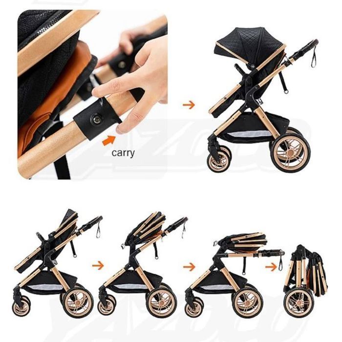 Poussette Double Deryan Elena Duo Tandem - Pour 2 Enfants De 0 à 3 Ans, Harnais 5 Points, Repliable