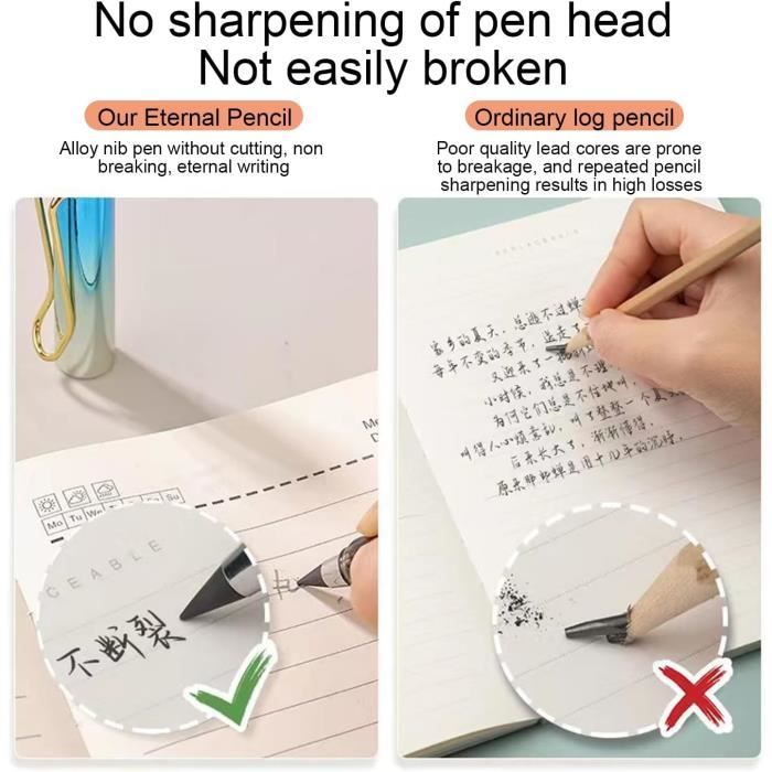 Minging 12 Pièces Crayon Sans Encre, Crayon Eternel Infinity avec Gomme avec 12 Tête Remplaçable Portables Réutilisables pour Écrire Dessiner Cadeau Eleve Stylo Éternel Minging 12 Pièces Crayon Sans Encre, Crayon Eternel Infinity avec Gomme avec 12 Tête Remplaçable Portables Réutilisables pour Écrire Dessiner Cadeau Eleve Stylo Éternel
