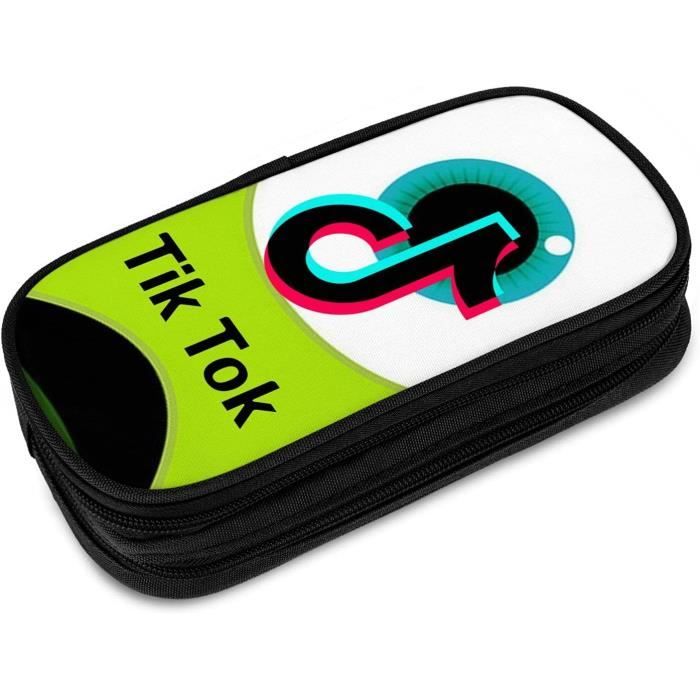 TIK Tok Pencil Pen Case WidePen Bag avec fermeture éclair Noir[34
