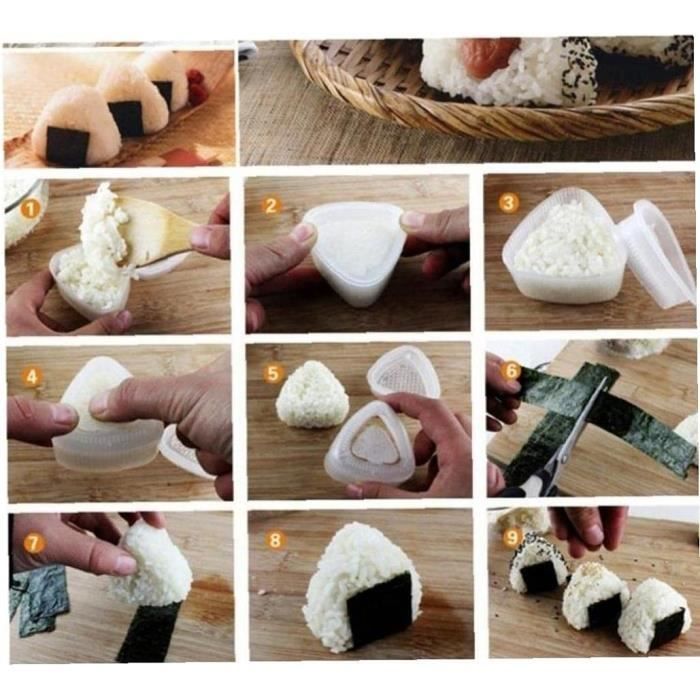 7 Pièces Onigiri Set pour Sushi Rolls Sushi Moule Onigiri Boule De Riz  Bento Presse Maker Cuisine Gadgets Outils DIY Accessoi [496] - Cdiscount  Maison