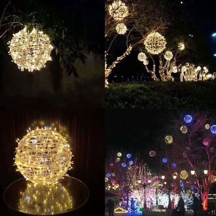 20cm extérieur boule lumières LED LED étanche suspension boule lampe jardin  lumière arbre parc - Modèle: warm white - MILEDCA14304 - Cdiscount Maison