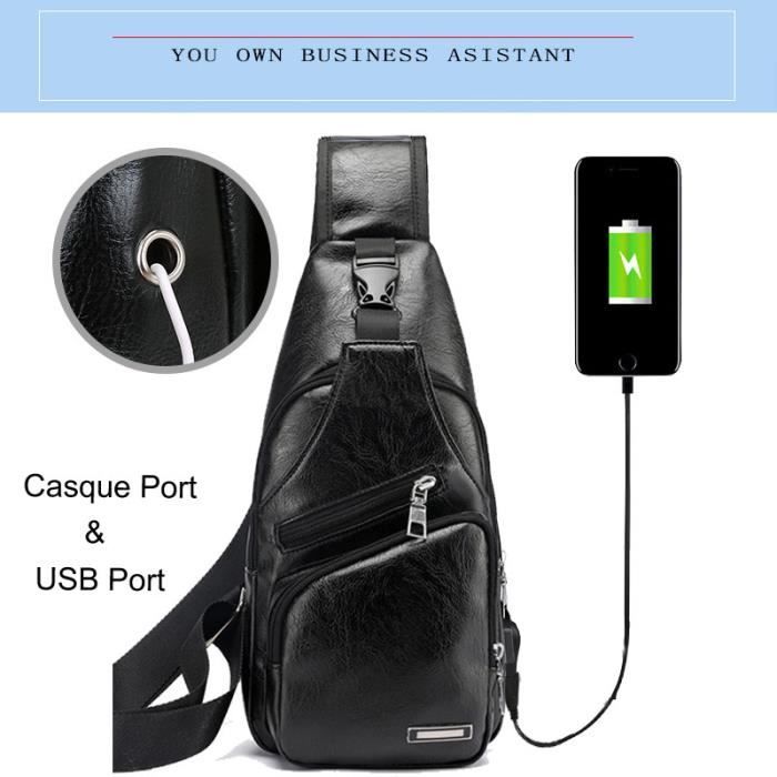 Nouveau sac à dos de course sportive, poche de poitrine de porte-téléphone  de gilet, poche de poitrine légère avec port USB