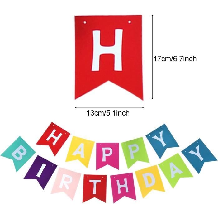 Banderoles à Lettres Happy Birthday Métallisées, Nuances De Bleu