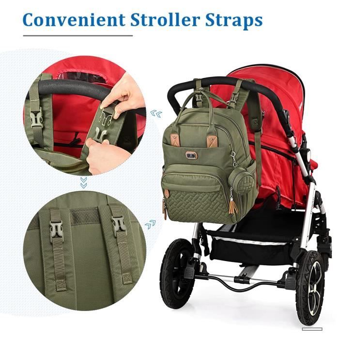 Sac à Langer Fourre-Tout Dikaslon Imperméable Avec Matelas à Langer Et Porte-Tétine - Grand Sac Maternité