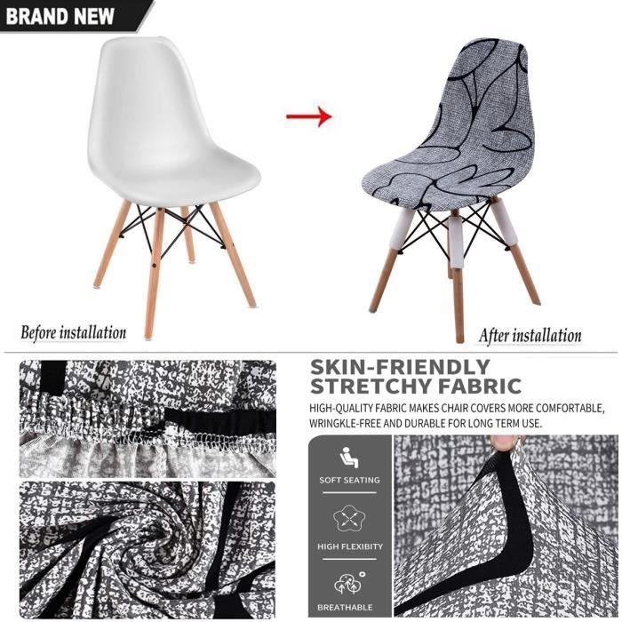 Housse De Chaise Scandinave Extensible - Lot De 6 Pièces - Tissu Polyester/spandex - Pour Salle à Manger, Mariage, Restaurant - Coloris Jaune