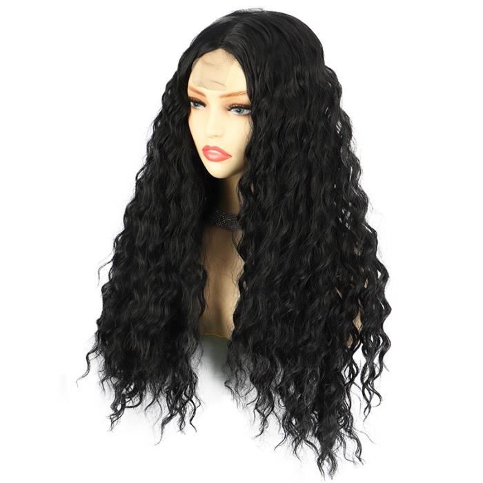 Afro Femme Locken-Perücke 14 Zoll (35,5 Cm) – Synthetisch, Mit Spitzennetz, Schwarz, Verstellbar