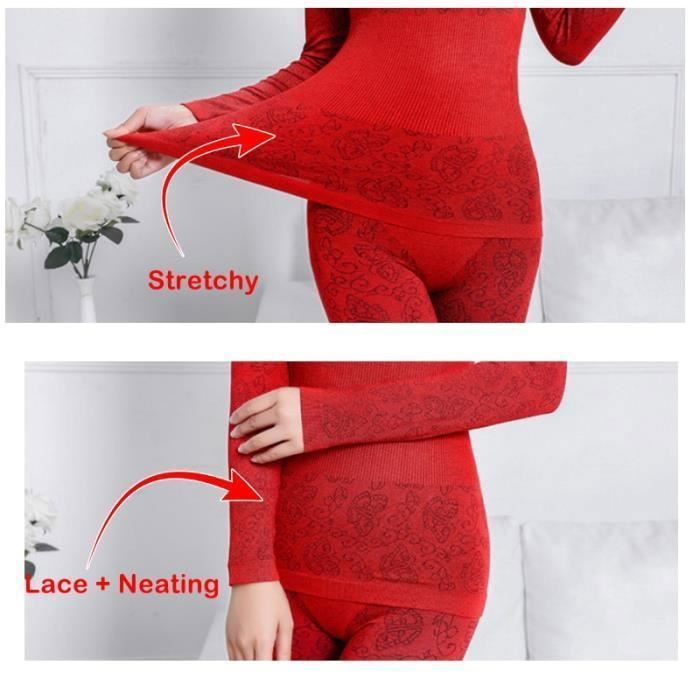 Ensembles de sousvêtements thermiques en dentelle pour femmes,lingerie en forme de corps