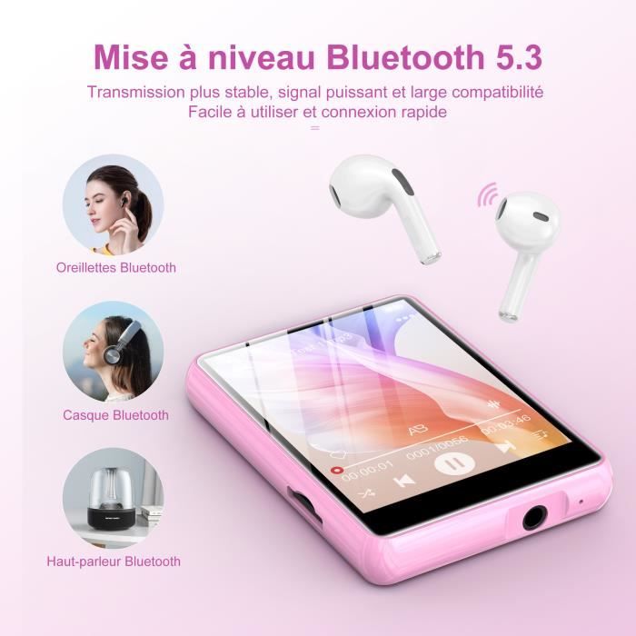 Lecteur MP3 Bluetooth 32 Go Avec Écran 1,8 Pouces - Musique Hi-Fi, Vidéo, Radio FM, E-Book - Parfait Pour Le Sport Et Les Voyages