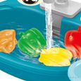 Jouets d'évier de cuisine Accessoires sensoriels Montessori avec eau courante Ensemble de jeu en plastique pour jeu de Veau bleu-3