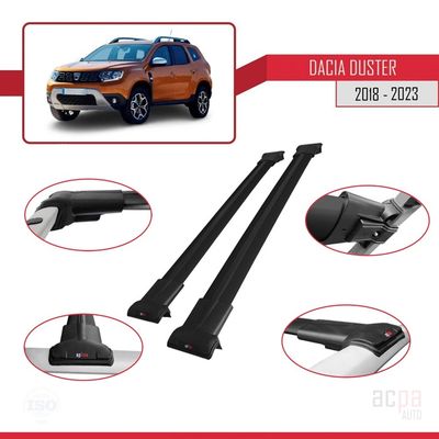 Compatible Avec Dacia Duster 2 HM 2018-2024 FLY Model Barres De Toit Railing Porte Bagages De Voiture Noir Aluminium 3 Barres Compatible Avec Dacia Duster 2 HM 2018-2024 FLY Model Barres De Toit Railing Porte Bagages De Voiture Noir Aluminium 3 Barres