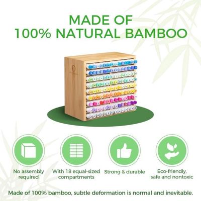 Organisateur Marqueurs Bambou 280 Compartiments - Range-crayons Bureau Extra Large Pour Artistes, étudiants Et Créatifs