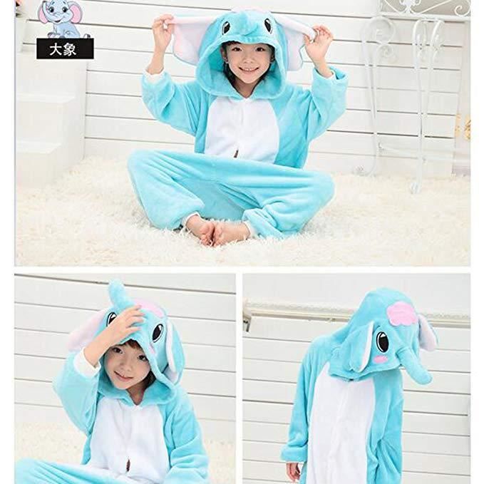 Grenouillère Licorne éléphant – Pyjama Kigurumi En Flanelle – Confort Chaud Pour Soirée, Halloween Ou Noël – Taille Adulte/enfant – Design Amusant Avec Poche - 8