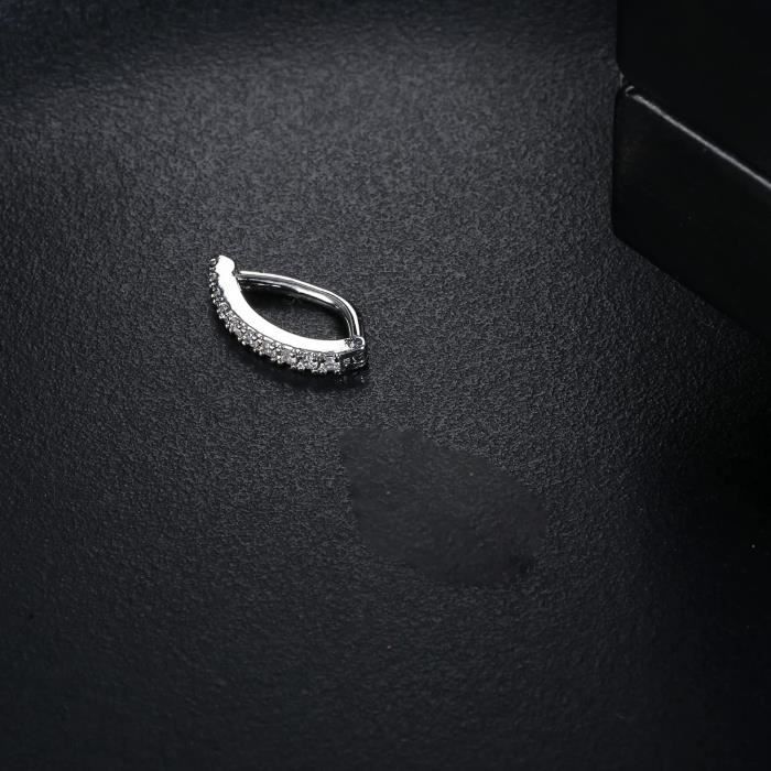 Anneau Nombril 14G Pour Femmes - Acier 316L Hypoallergénique - CZ, Opale - Bijou Percing Ventre