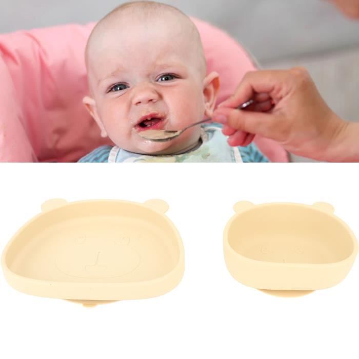 Assiette en Siliconen pour bébé avec ventouse, 8 pièces de couverts pour  bébé