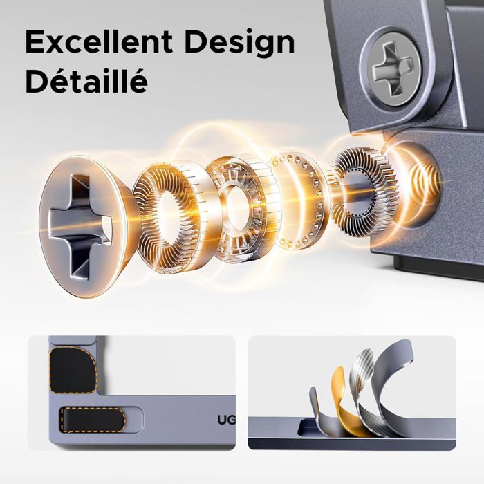 UGREEN – Support Vertical pliable en aluminium pour Macbook Air Pro, Support pour ordinateur portable et tablette  7