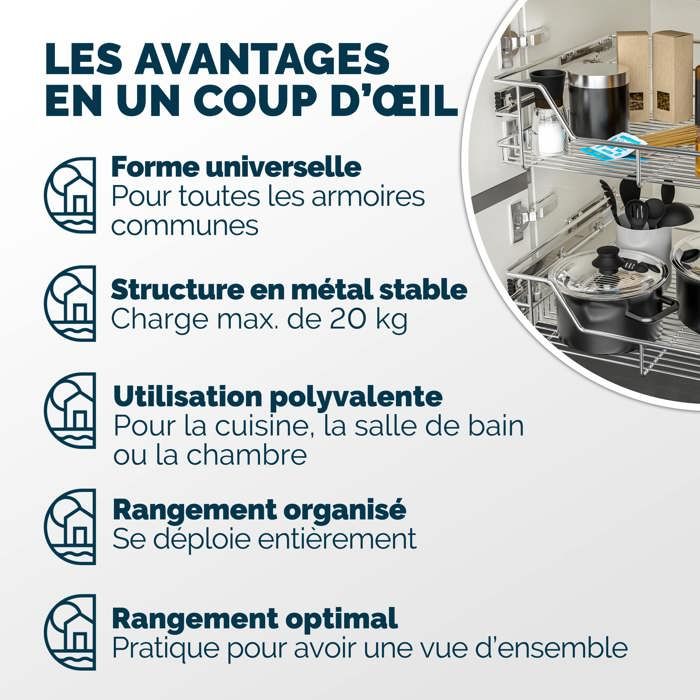 Tiroir télescopique extensible pour armoire de cuisine, organiseur d'armoire de cuisine,organiseur de cabinet à tirer,blanc,31-52 cmL x 43cmPx7,5cm H | Leroy Merlin Tiroir télescopique extensible pour armoire de cuisine, organiseur d'armoire de cuisine,organiseur de cabinet à tirer,blanc,31-52 cmL x 43cmPx7,5cm H | Leroy Merlin