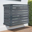 IDMARKET Cache climatiseur 110 x 55 x 80 cm métal gris anthracite protection unité extérieure pour pompe à chaleur