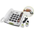 Téléphone filaire - DORO - Care Secure + 347 - Larges touches avec mémoires avec photo - Appel d'urgence - Blanc-0