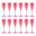 (Rose) 12 pièces PS plastique élégant grand verre à vin rouge 150ML verre à champagne maison bar verre à vin-0