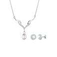 Parure COLLIER Perle de CULTURE Boucles en ARGENT NEUF avec écrin