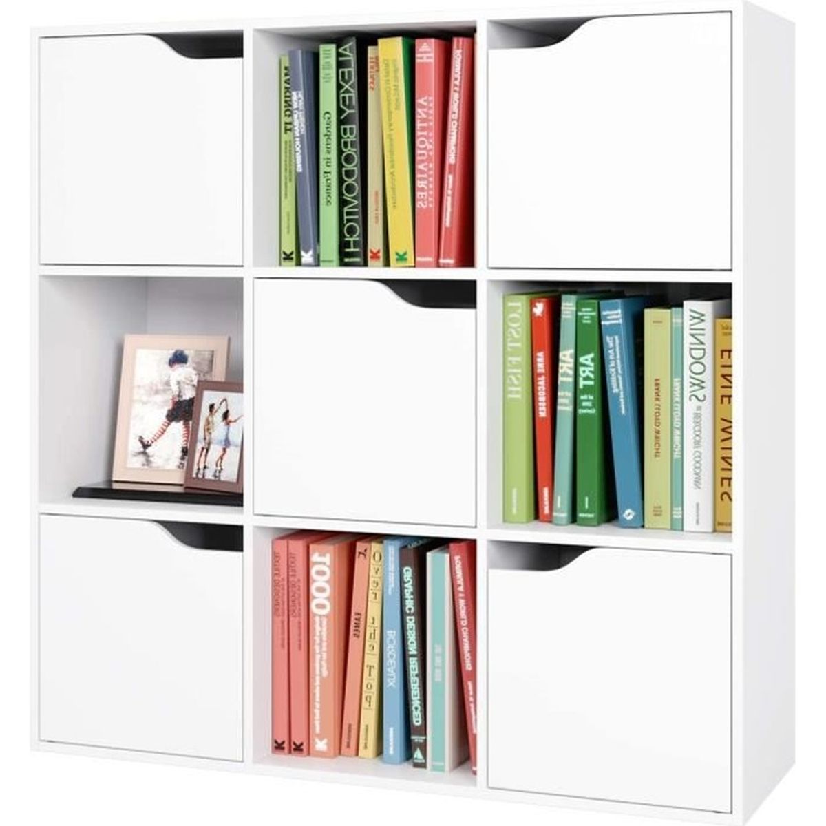 Unité de Rangement Cube 9 Cubes Bibliothèque Présentoir Étagères