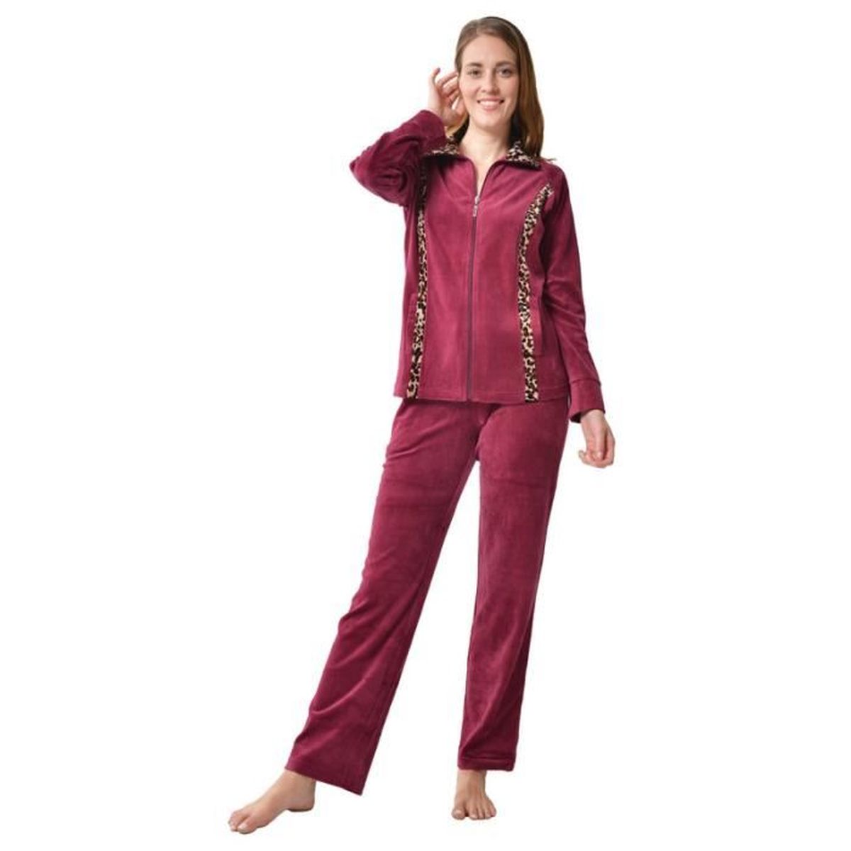 Ensemble Jogging Femme 2 Pièces - Survêtement Décontracté Doux, Idéal Sport, Yoga, Maison (haut Capuche + Pantalon) - 7