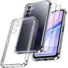 Coque Pour Samsung Galaxy A15 4G/5G + 2x [Verre de Protection] Bumper Souple Silicone TPU Transparent Antichoc - New&Teck