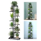 Porte Plante de 8 niveaux MULISOFT - Étagère Multifonction en Métal - Escalier Décoratif Pour Fleurs- 44x22x142cm - Balcon et Salon
