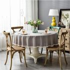 Nappe De Table - AZ KING - Ronde - Gris - Antitache - Bord frangé