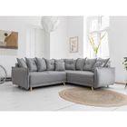 BESTMOBILIER Lena - canapé d'angle convertible - avec coffre - style scandinave - 5 places - droit - Gris clair