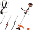 GT GARDEN - Multifonction thermique 4 en 1 avec guidon : tronçonneuse - débroussailleuse - taille-haies et rallonge