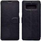 MOONCASE Etui Pour Samsung Note 8 Housse à Rabat Portefeuille Amovible avec Coque Magnétique en Cuir Premium Protection-Noir