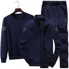 FUNMOON Hommes Veste+Pantalon+T-Shirt Manches Longue Survêtement 3 Pièces Ensemble S Garçon Jogging Sport