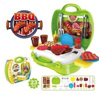 Dinette - cuisine,Faire semblant de jouer pour enfants,jouets de maison,valise en plastique portable,outils de - BBQ[E222636]