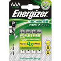 pile accu Energizer Recharge Power Plus AAA (par 4) - Pack de 4 piles rechargeable 700 mAh AAA (LR03)