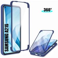 Coque Pour Samsung A21S (6.5") Bleu Marine Bordure renforcée Rigide Protection 360 degré Anti-Rayure Epais