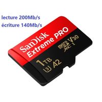 SanDisk Extreme Pro microSDXC 1To Class 10 UHS-I U3 V30 Read 200MB/s Write 140Mb/s A2 Nouveauté 2022
